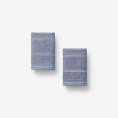 Textured Stripe Washcloths, Set of 2 - Blue Mist
