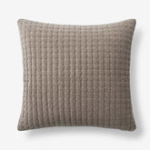 Tufted Stitch Velvet Decorative Square Pillow Cover - Taupe, 20 in. x 20 in.