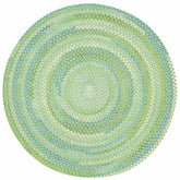 Sailor Stripe Reversible Braided Cotton Rug - Green, 7' 6'' Round