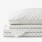 Isadora Classic Cool Cotton Percale Bed Sheet Set - Dot, Queen