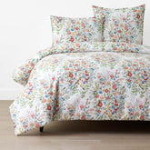 Springtime Bouquets Duvet Cover - White, King/Cal. King