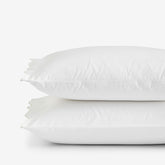 Embroidered Scallop Classic Smooth Sateen Solid Pillowcase Set - Ivory, King