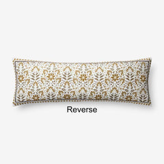 Medallion Reversible Decorative Lumbar Pillow Cover - Gold, 14 in. x 40 in.