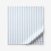 Blossoms and Stripes Classic Cool Cotton Percale Flat Bed Sheet - Squiggle Stripe, King/Cal. King