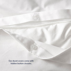 Classic Cool Organic Cotton Percale Solid Duvet Cover - White, Full/Queen