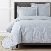 Jacquard Leaf Yarn-Dyed Premium Smooth Supima® Cotton Wrinkle-Free Sateen Duvet Cover - Blue Shadow, Twin/Twin XL