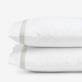 Contrast Border Premium Cool Supima® Cotton Percale Pillowcase Set - Pearl Gray, King