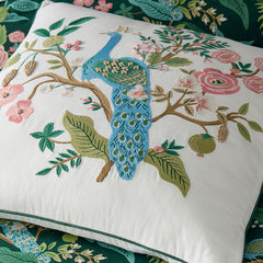 Peacock Decorative Square Pillow Cover - Cream Multi