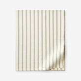 Tailored Stripes and Plaids Classic Cool Cotton Percale Flat Bed Sheet - Narrow Stripe Moss Green, Queen