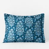 Nawab Floral Premium Smooth Sateen Reversible Sham - Blue Multi, Standard