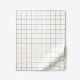 Tailored Stripes and Plaids Classic Cool Cotton Percale Flat Bed Sheet - Block Plaid Wheat, Full