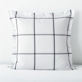 Tailored Stripes and Plaids Classic Cool Cotton Percale Sham - Window Pane Plaid Graphite Black, Euro
