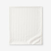Dobby Stripe Classic Smooth Wrinkle-Free Sateen Flat Bed Sheet - Cream, King
