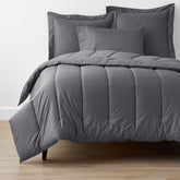 Classic Smooth Wrinkle-Free Sateen Comforter - Stone Gray, Twin/Twin XL