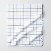 Tailored Stripes and Plaids Classic Cool Cotton Percale Flat Bed Sheet - Block Plaid Navy, Full