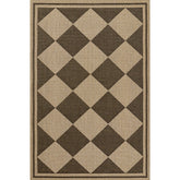 Diamond Checkered Outdoor Rug - Black, 8' x 10'