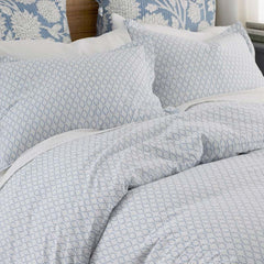 Feliciana Geo Garment Washed Cotton Percale Sham - Blue Multi, King