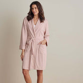 Peruvian Cotton Embroidered Women's Robe - Blush, XL
