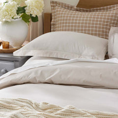 Classic Stripes and Plaids Cool Yarn-Dyed Cotton Percale Fitted Bed Sheet - Stripe Tan, Queen