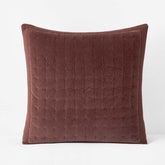 Tufted Stitch Velvet Quilted Sham - Bordeaux, Euro