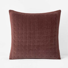 Tufted Stitch Velvet Quilted Sham - Bordeaux, Euro