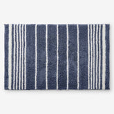 Plush Spa Stripe Bath Rug - Dark Indigo, 24 in. x 40 in.