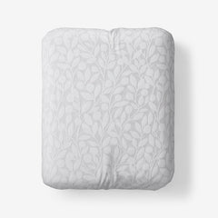 Jacquard Leaf Yarn-Dyed Premium Smooth Supima® Cotton Wrinkle-Free Sateen Fitted Bed Sheet - Light Gray, Twin