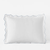 Embroidered Scallop Classic Smooth Sateen Solid Sham - Light Blue, Standard