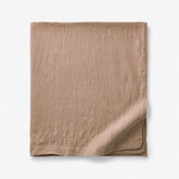 Premium Breathable Washed Linen Solid Flat Bed Sheet - Light Clay, Queen