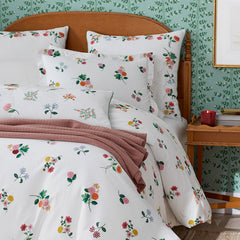 Ditsy Dahlia Classic Cool Cotton Percale Comforter - White Multi, King/Cal. King