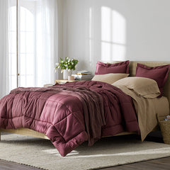 Classic Cool Cotton Percale Comforter - Plum, Twin/Twin XL