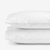 Contrast Border Premium Cool Supima® Cotton Percale Pillowcase Set - White, Standard