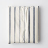 Tailored Stripes and Plaids Classic Cool Cotton Percale Fitted Bed Sheet - Narrow Stripe Navy, Twin XL