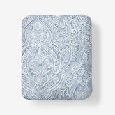 Paisley Grace Floral Premium Smooth Wrinkle-Free Sateen Fitted Bed Sheet - Blue, Twin