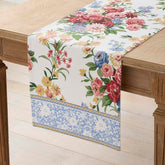 Garden Floral Cotton Table Runner - Natures Bouquet, 16 in. x 108 in.