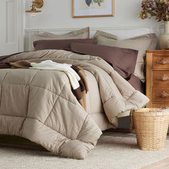 Classic Cool Cotton Percale Comforter - Cocoa, Twin/Twin XL