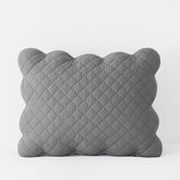 Scallop Quilted Sham - Gray, King
