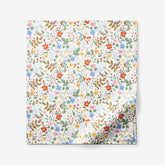 Strawberry Fields Classic Cool Cotton Percale Flat Bed Sheet - White Multi, King/Cal. King