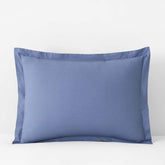 Solid Garment Washed Cotton Percale Sham - Denim Blue, Standard