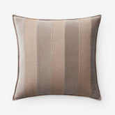 Velvet Linen Stripe Decorative Square Pillow Cover - Taupe, 20 in. x 20 in.