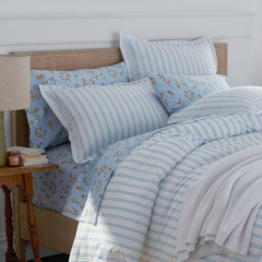 Blossoms and Stripes Classic Cool Cotton Percale Comforter - Squiggle Stripe, King/Cal. King