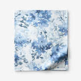 Floral Grove Premium Smooth Wrinkle-Free Sateen Flat Bed Sheet - Dusty Blue, King/Cal. King