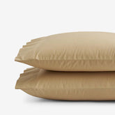 Solid Garment Washed Cotton Percale Pillowcase Set - Wheat, Standard
