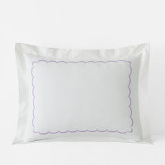 Scallop Embroidered Premium Cool Egyptian Percale Sham - Lavender, King