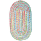 Garden Stripe Reversible Braided Cotton Rug - Blue, 5' x 8' Oval