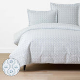Tira Floral Classic Cool Cotton Percale Duvet Cover - Flower Blue, King/Cal. King