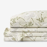 Tranquil Blossom Premium Smooth Wrinkle-Free Sateen Bed Sheet Set - Antique Beige, Full