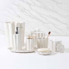 Scallop Vanity Tray - Cream and Blue