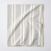 Tailored Stripes and Plaids Classic Cool Cotton Percale Flat Bed Sheet - Wide Stripe Navy, Full