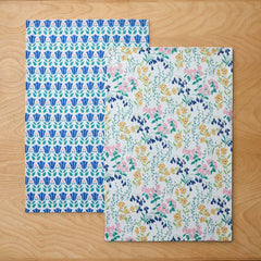 Seasonal Printed Tea Towels, Set of 2 - Wildflowers & Flower